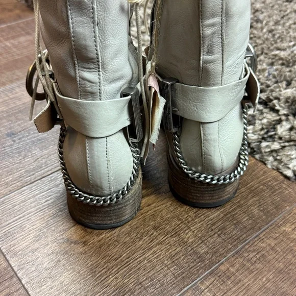 A.S.98 Faust Off-White Lace-Up Moto Leather Boots 
Size 37EU Women - Picture 8 of 16